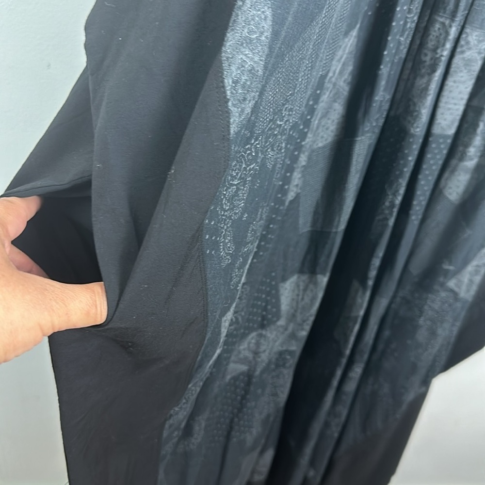 James Perse Black Patterned Oversized V-Neck Maxi Coverup - Picture 8 of 13